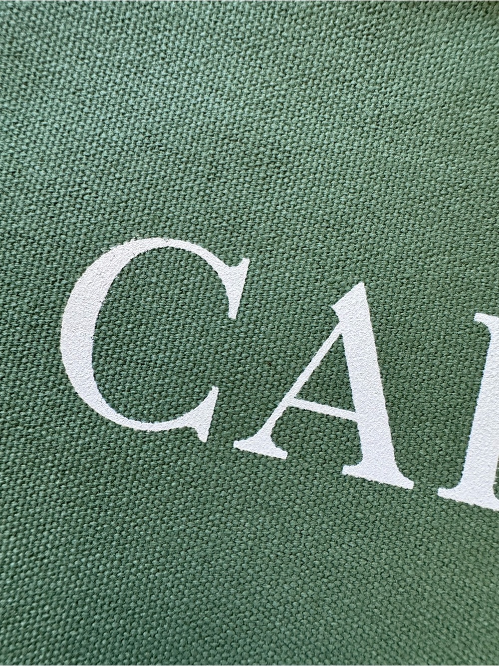 Sezane Green Canvas Tote with 'California Mon Amour' Print, brand new - Picture 5 of 5